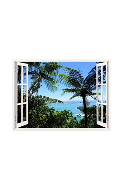 BV Autocolant decorativ, fereastră 3D, ocean, 85 cm, 180 buc.