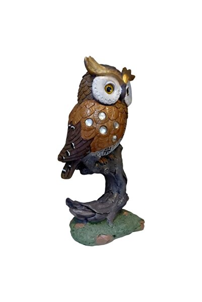 BV Decorative statuette, Owl on a branch, Brown, 18 cm, W8330-1