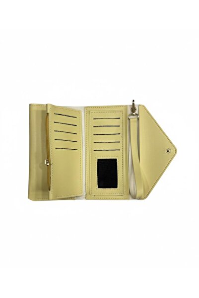 SHIKIRTI Telefon Bölmeli Nakit - Bozuk Para ve Kartlık Bölmeli Bilek Kol El Askılı Kadın Cüzdan