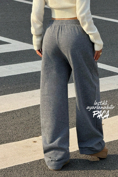 BSBSPOR Ανδρικά γυναικεία φαρδιά ρούχα με ρυθμιζόμενο μήκος πόδι, φαρδιά φούτερ παντελόνια Jogger