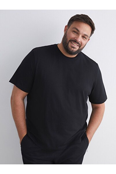 LC Waikiki Lcwaikiki Classic Large Size Basic Combed Cotton Men's T-Shirt