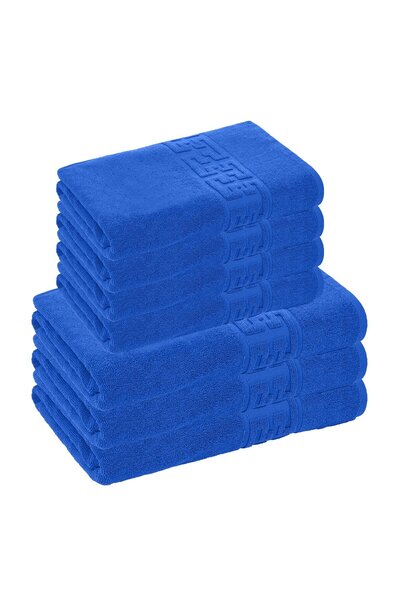 Lenjeria Pufoasa Set of 7 Towels, 100% Cotton, Blue, 550g/m²