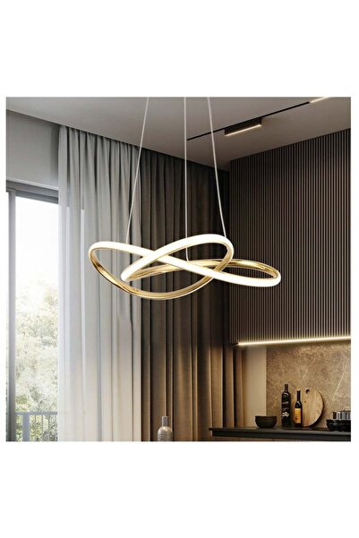 best power ثريا سقف LED حديثة 6912 - حلقات دائرية مزدوجة قابلة للتعديل، وقلادة قابلة للتعتيم