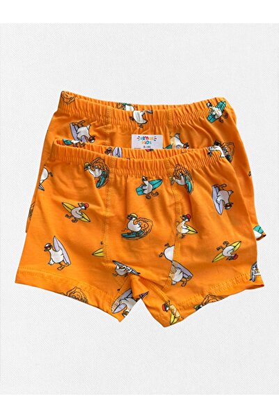 elmas kids Erkek Çocuk %100 Pamuklu Turuncu Renk Sörf Ördek Desenli Ağ Kısmı ...