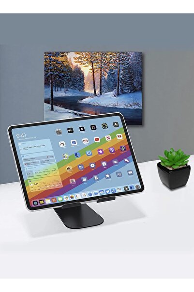 Urise حامل ايباد ، ستاند تابلت من الالمنيوم بالكامل قابل للطي، قاعدة ايباد لجميع الاجهزة اللوحية - اسود