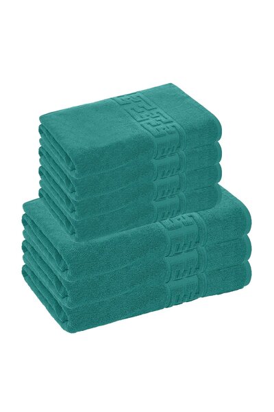 Lenjeria Pufoasa Set of 7 Towels, 100% Cotton, Green, 550g/m²