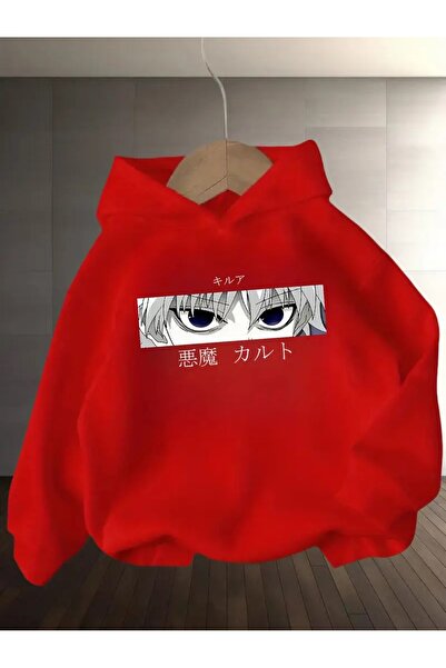 oneagılyazı Аниме-вдъхновена графична суитшърт с качулка за деца