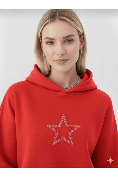 blackbonds Φούτερ με κουκούλα μεγάλου μεγέθους με 2 κλωστές, χοντρό σαρντονγκ...