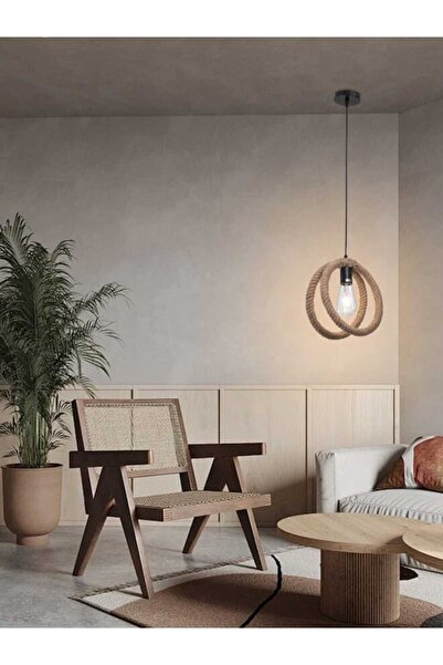 best power Rustic Rope Pendant Lamp Model 6607-1, E27 Base, Adjustable 90 cm – No Bulb