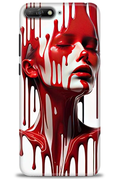 Rulet Aksesuar غطاء متوافق مع هاتف هواوي Y6 2018 HD مطبوع - غطاء سيليكون مصمم...