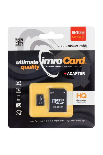Imro Card Memorie microSDXC Imro, 64Gb, Clasa 10/ UHS-1 U1, Cu Adaptor
