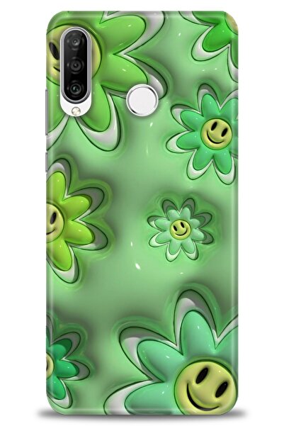 Rulet Aksesuar غطاء متوافق مع هاتف هواوي P30 لايت HD مطبوع - غطاء سيليكون بتص...