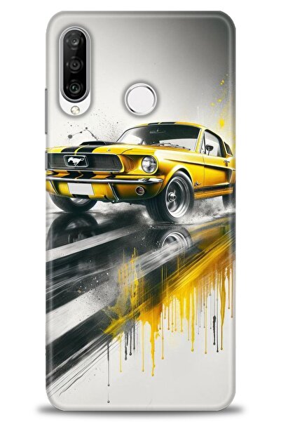 Rulet Aksesuar غطاء متوافق مع هاتف هواوي P30 لايت HD مطبوع + واقي شاشة سيرامي...