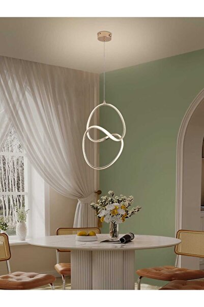 best power ثريا LED حديثة أحادية اللون 1131-1 - مصباح معلق بثلاثة أوضاع إضاءة لغرفة المعيشة وغرفة الطعام