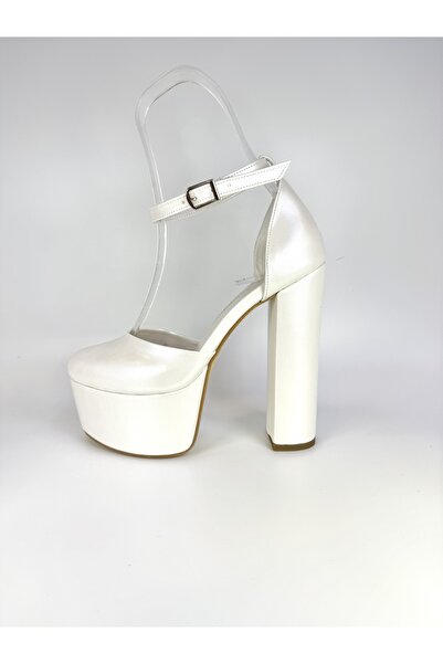 E&L Company 16cm Kırık beyaz deri. Önü ve arkası kapalı.