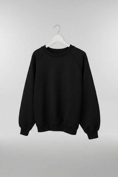 Ferte Women's Oversize Circular Neck 3-Ply Basic Sweatshirt