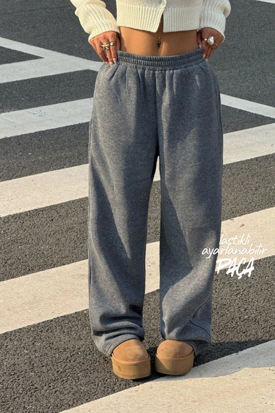 BSBSPOR Ανδρικά γυναικεία φαρδιά ρούχα με ρυθμιζόμενο μήκος πόδι, φαρδιά φούτερ παντελόνια Jogger