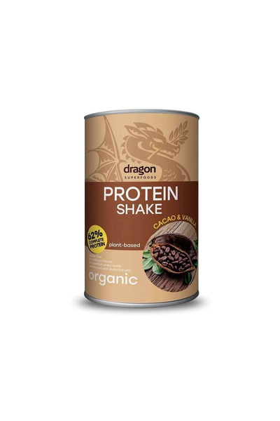 Dragon Superfoods Shake proteic cacao a vanilie bio 500 g - 62% bielkovín