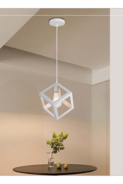 best power Industrial Cube Ceiling Light - Metal Chandelier White