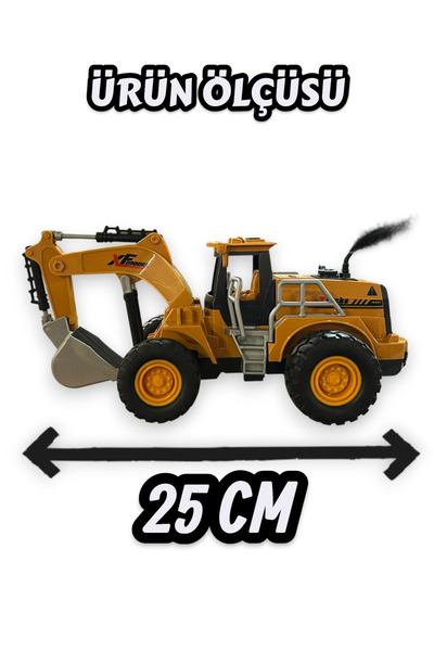 YILDIRIM OYUNCAK Uzaktan Kumandalı Buhar Spreyli Işıklı 2.4 ghz Sarj Edilebilir Buldozer Kepçe İş Makinası