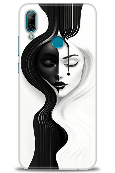 Rulet Aksesuar غطاء متوافق مع هاتف هواوي بي سمارت 2019 HD مطبوع - غطاء سيليكو...