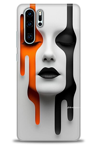 Rulet Aksesuar حافظة متوافقة مع هاتف هواوي P30 Pro HD مطبوع + واقي شاشة سيرام...