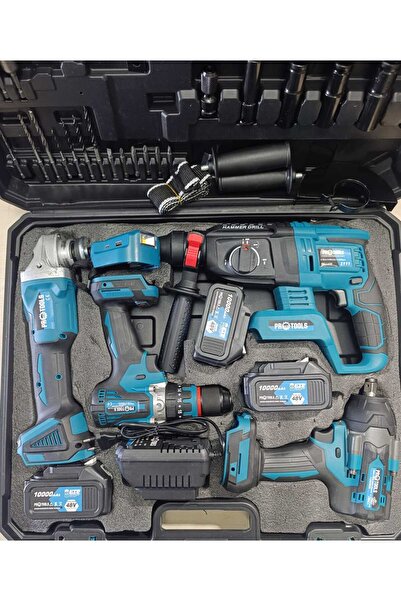 GVN PROTOOLS 5’li Akülü Set–1200Nm Torklu Somun Sıkma + Darbeli Matkap + Hilt...