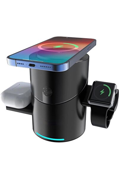 TERRION محطة شحن لاسلكية - قاعدة شحن سريعة دوارة 3 في 1 معتمدة من Qi بقوة 15 ...