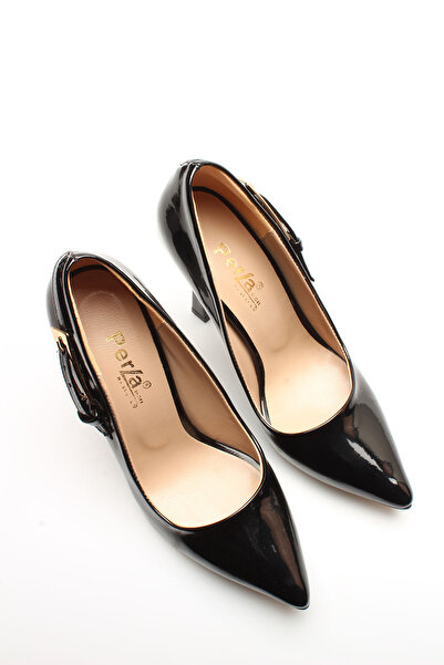 İDİL BLACK Patent Leather Buckle Women's Heels