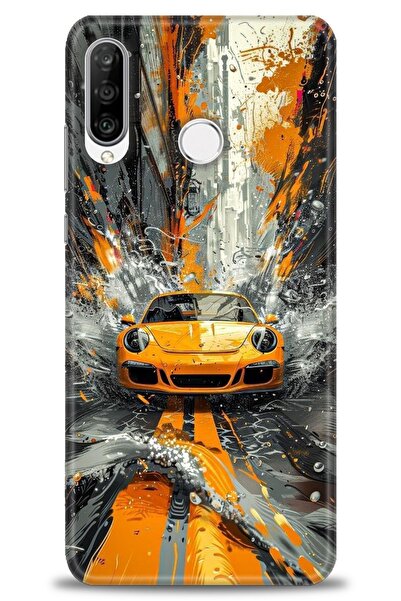 Rulet Aksesuar غطاء متوافق مع هاتف هواوي P30 لايت HD مطبوع - غطاء سيليكون بتص...