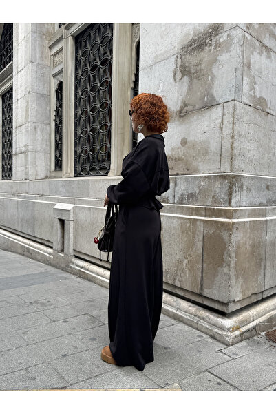 Bak'ap Premium Modal Belted Jacket-Wide Leg Pants 2-Piece Set Aura