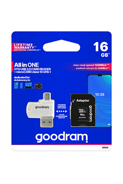 Goodram Card de memorie microSDHC GoodRam, 16GB, Clasa 10/ UHS-1 U1, Cu citit...