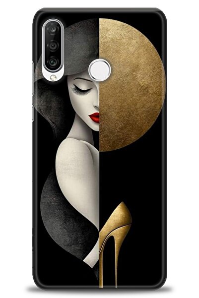 Rulet Aksesuar غطاء متوافق مع هاتف هواوي P30 لايت HD مطبوع - غطاء سيليكون بتص...