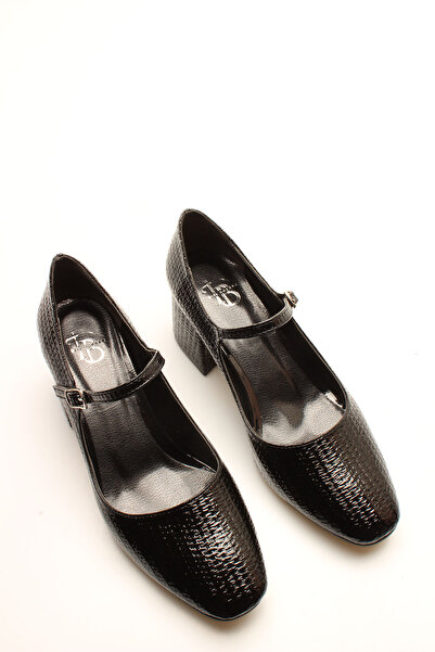 İDİL Black Croco Single Strap Women's Heels