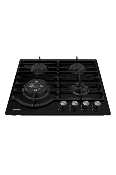 Heinner HBH-M447IWFGBK Built-in Hob, Gas, 4 Burners, Cast Iron Grill, Wok, Electric Ignition