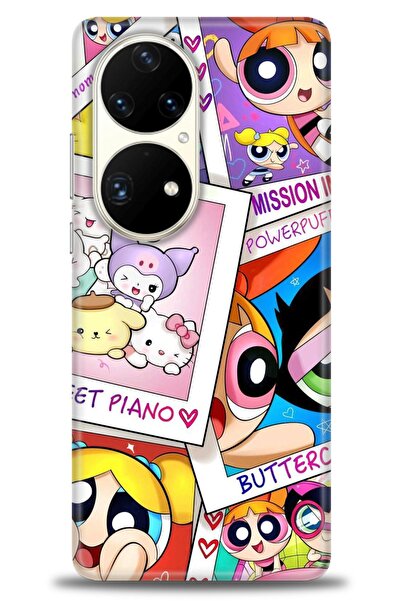 Rulet Aksesuar غطاء متوافق مع هاتف هواوي P50 Pro HD مطبوع - غطاء سيليكون مصمم...