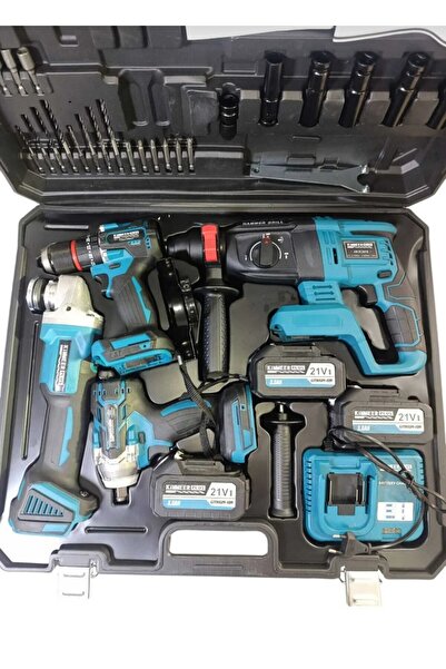 Kim Şarjlı dörtlü set matkap tork Hilti taş