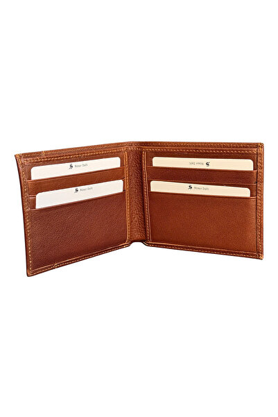S.S SÜZER DERİ Detachable Card Holder Horizontal Classic Model Genuine Leather Men's Wallet Brown