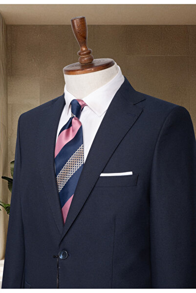Sergio Menswear Lacivert İtalyan Stil Slim Fit Erkek Takım Elbise, Pantolon Ceket Takım