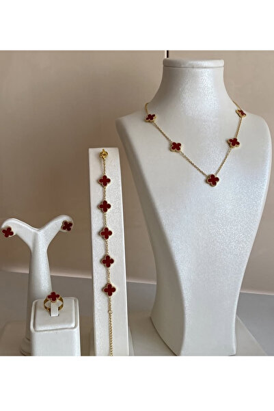 ANGELSS JEWELLERY طقم مجوهرات موديل يونيكا من فان كليف يتكون من قلادة وسوار وأقراط وخاتم، طقم مجوهرات موديل يونيكا من 4 قطع