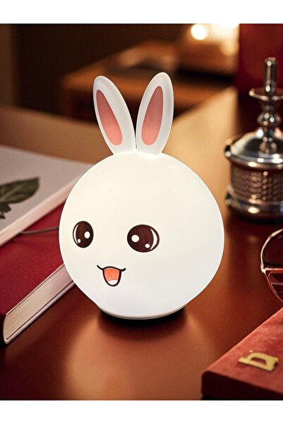 idetta Renkli Şarj Edilebilir Tavşan Gece Lambası Silikon Çocuk Gece Lambası