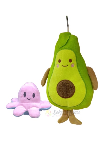 Şeker Adası دمية قطيفة لطيفة على شكل أخطبوط للنوم بألوان الأفوكادو والوردي وا...