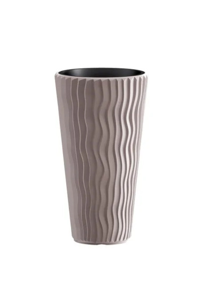 Prosperplast Dekoratívny kvetináč, okrúhly, vysoký, hnedý, 18/45 l, 39 x 70,8 cm, Sandy Slim