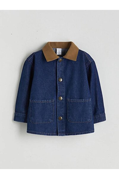 LC Waikiki Indigo Kontrast Yakalı Erkek Bebek Jean Ceket (W5)