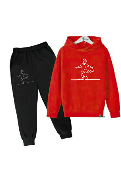 CACTUS COLLECTION Hooded Sweatshirt Children's Bottom Top Set 3 Thread Cotton Football