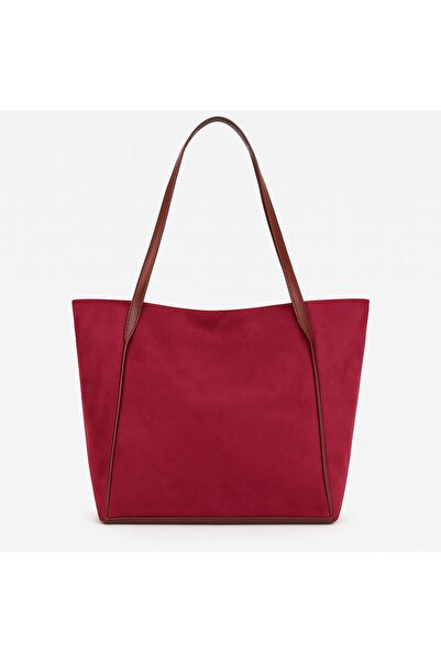 Global Bordo Süet Kadın Omuz Çantası – Günlük ve Şık Kullanım İçin