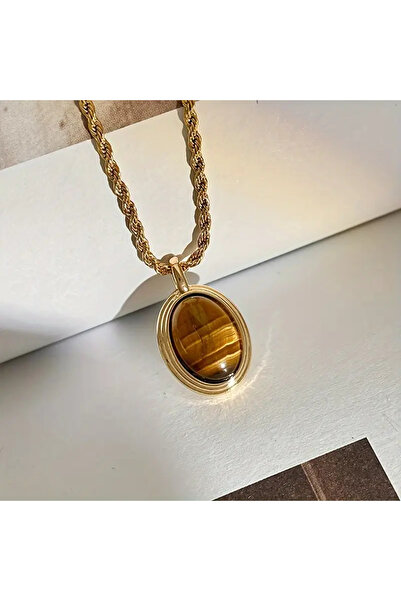 İnci Mercan Bujiteri Bohem Tarzı Vintage Paslanmaz Çelik Kolye, Doğal Kaplan ...