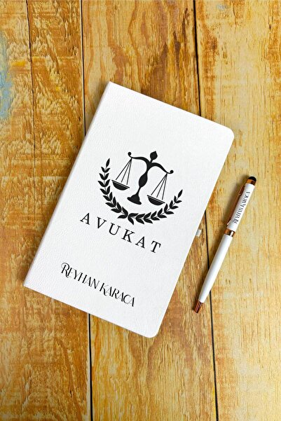 HediyeHanesi Kişiye Özel Avukata Hediye Avukat Tasarımlı Ajanda & Kalem Seti