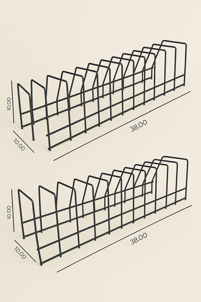Alper Banyo Yeni Model Siyah Tezgah Üstü Tabaklık | Tencere Kapak Düzenleyicisi | 10 Bölmeli ( 2 Adet )