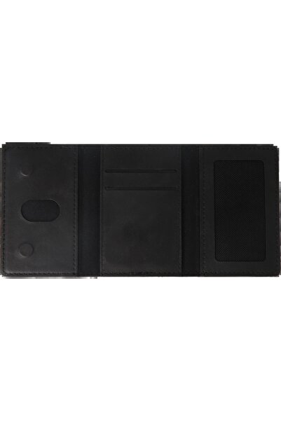 CepteToptan Myt09 Tema Magsafe Leather Card Holder - Black